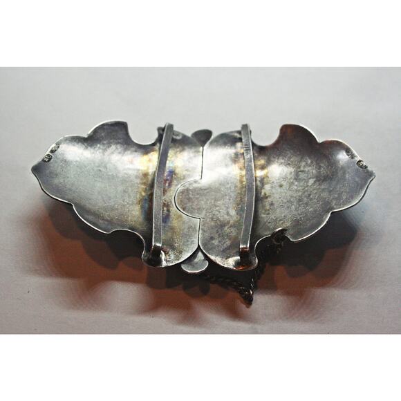 c1900 Antique Imperial Russian 84 Silver Niello Sash Buckle
